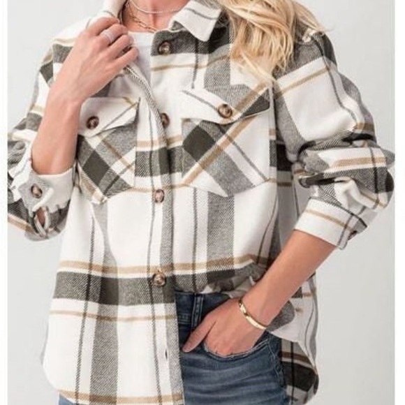 Plaid Flannel Shacket - Picture 1 of 6